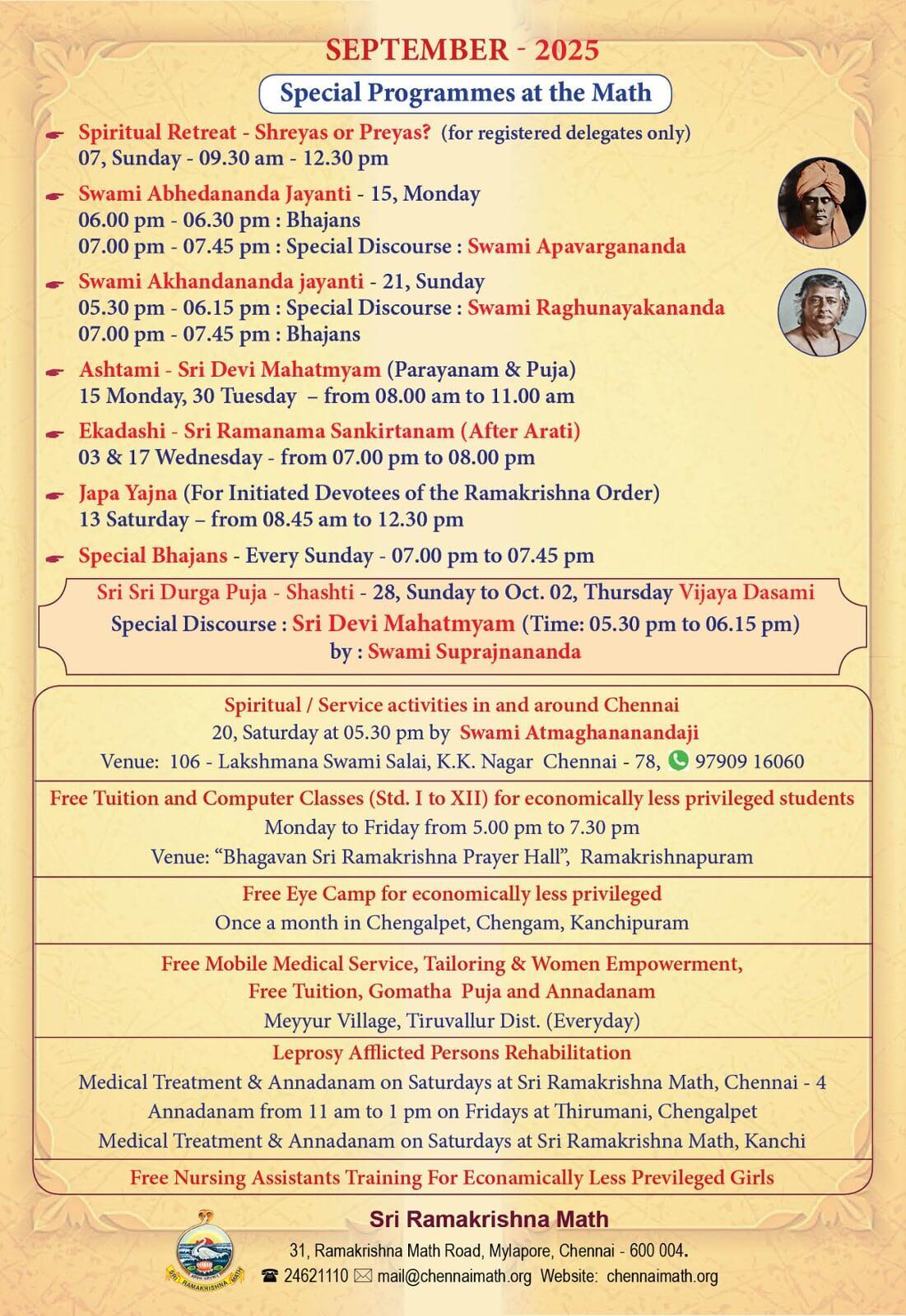 Monthly Program - September 2025 (Invitation)